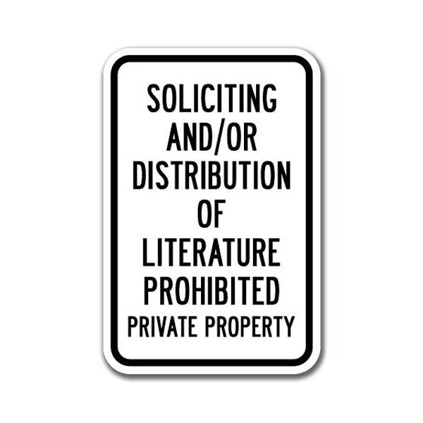 Signmission Safety Sign, 12 in Height, Aluminum, 18 in Length, No Solicting - Soliciti A-1218 No Solicting - Soliciti - main